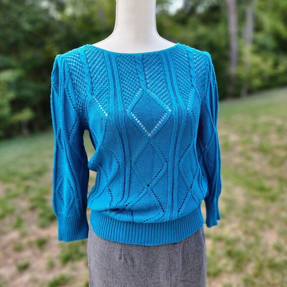 Clifton Place 80’s Geometric Grannycore Knit Sweater